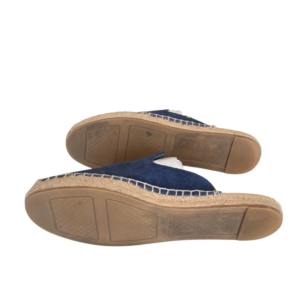 Tory Burch Max Espadrille Slide – Royal Navy Suede Size 7